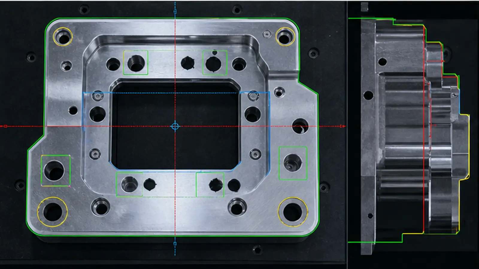 CNC 精密件 2.5D 高度与尺寸检测方案 在CNC 精密件 2.5D 尺寸检测产线运行的工业视觉现场